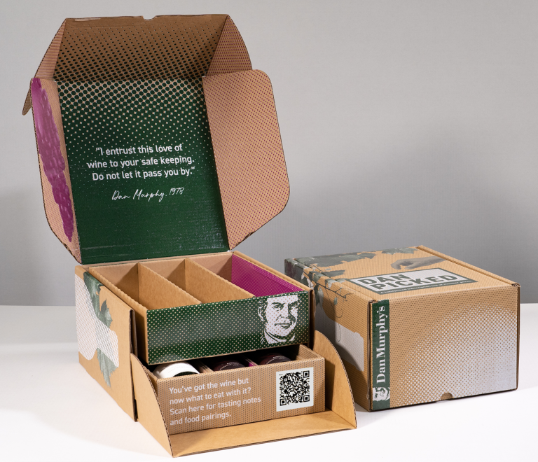 Unboxing Dan Murphy's Dan Picked recycled wine box Opal.